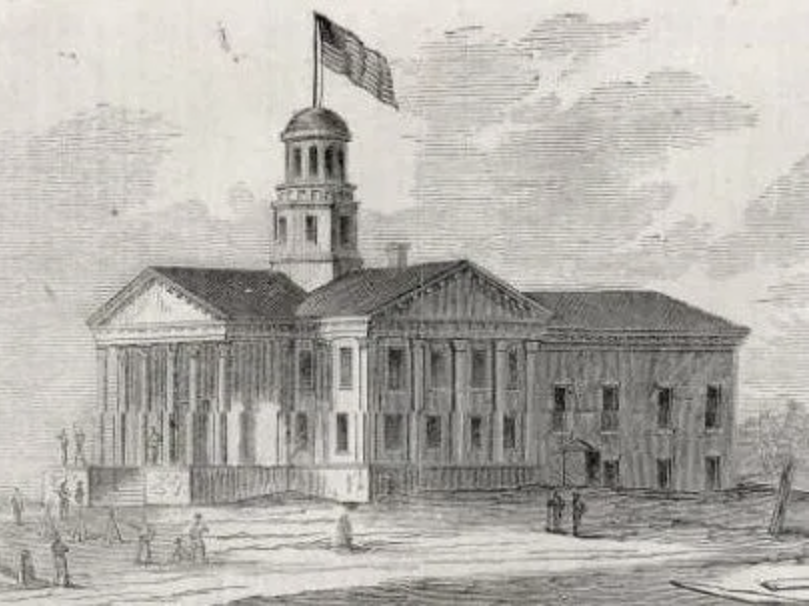 etching of the La Grange Presbyterian College from Harper's Weekly