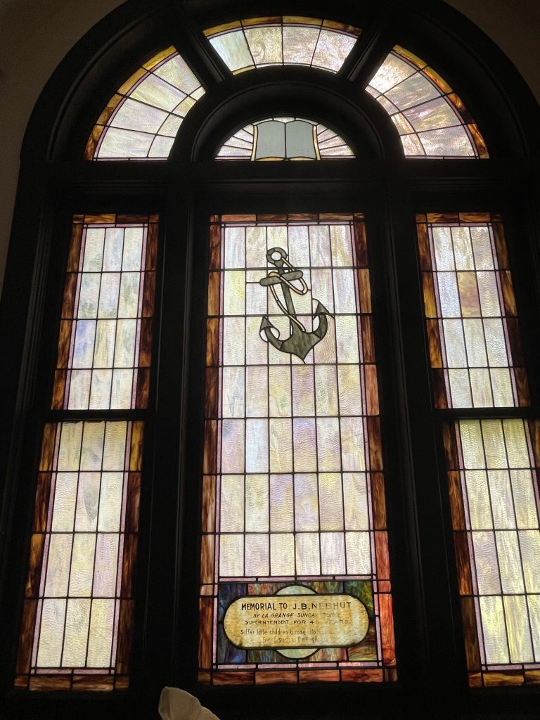 Memorial window dedicated to Mr. J. B. Nebhut